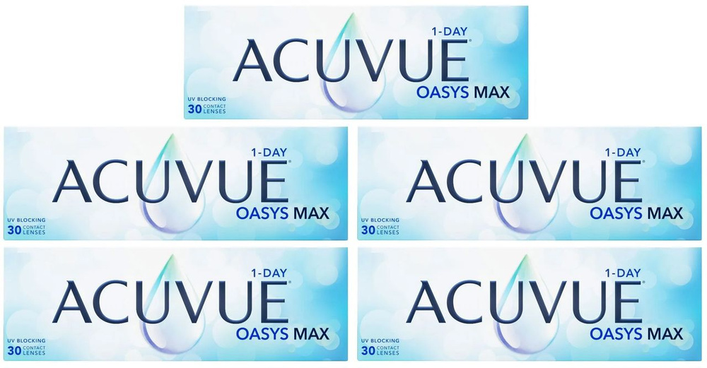 ACUVUE OASYS MAX 1-Day -10.00 / 14.3 / 8.5, 150 штук (5 пачек по 30 линз) контактные однодневные силикон-гидрогелевые #1