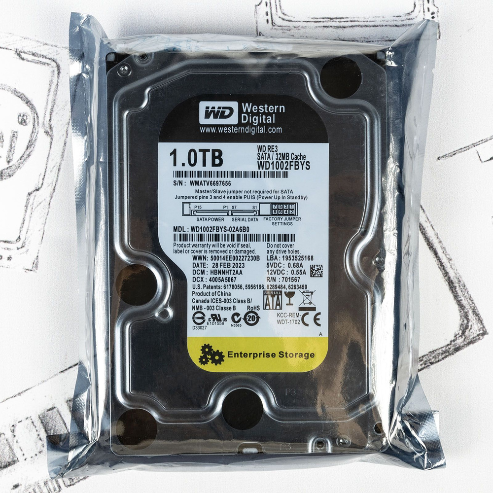 1 ТБ Внутренний жесткий диск Western Digital Black 1 (WD1002FBYS ...