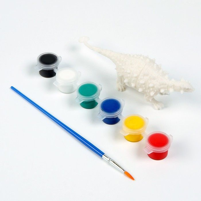 Набор для творчества "Раскрась таларуруса", краска 6 цветов по 2 мл, кисть  #1