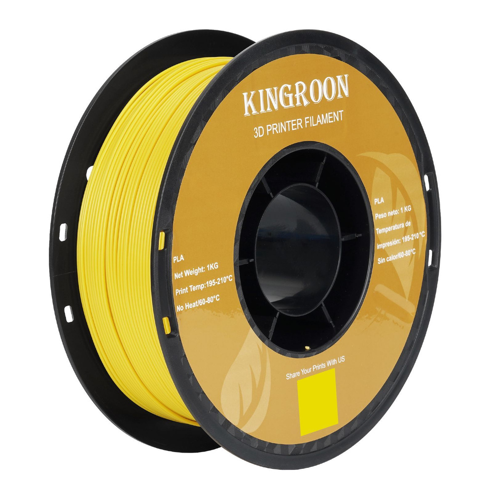 PLA пластик для 3D печати Жёлтый, 1кг, KINGROON - купить с доставкой по ...