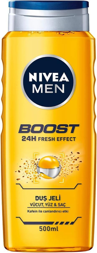 NIVEA Men Boost Гель для душа 500 мл, комплексный уход 3 в 1, для тела ...