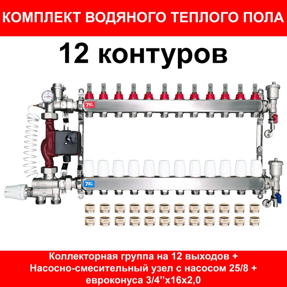 Теплый пол VIEIR Комплект теплого пола_красный 140 м² - купить по доступным  ценам в интернет-магазине OZON (966012779)