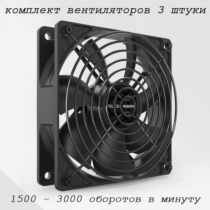Вентилятор для компьютера TEUCER 120мм, 3 шт, 4pin PWM, 1500-3000 RPM ...