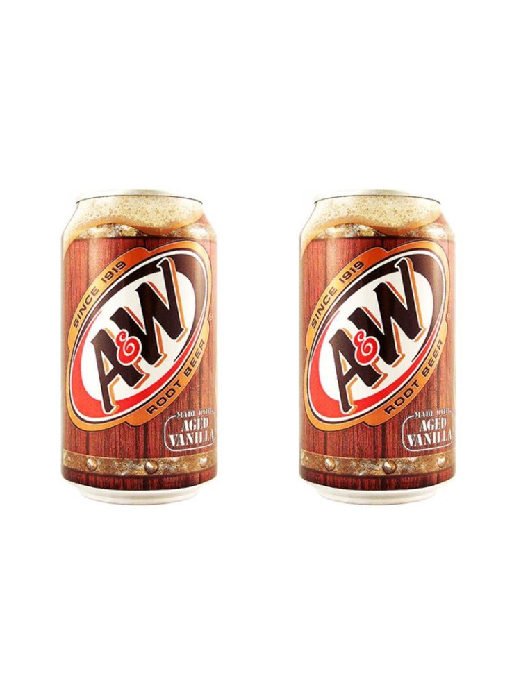 Газированный напиток A&W Root Beer Cream Soda 355мл, 2шт #1