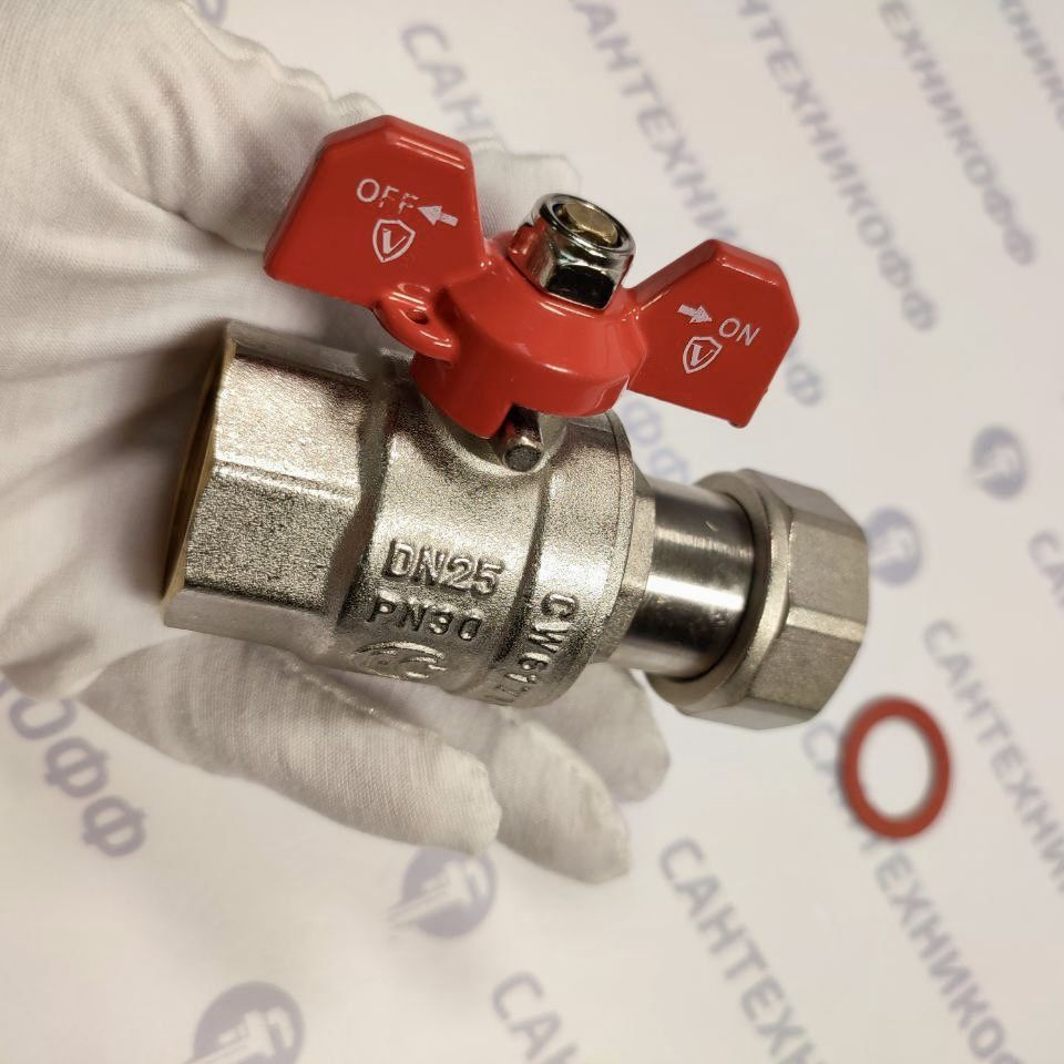 Кран шаровой VIEIR с накидной гайкой 1ВВ, бабочка - купить по низкой ...