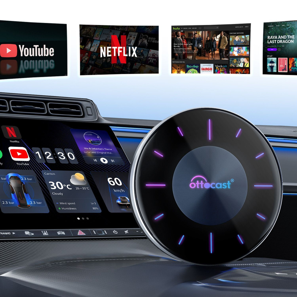 Новый OTTOCAST, автомобильный ящик P3 Lion, SIM - карта Ai Box Wireless  Carplay