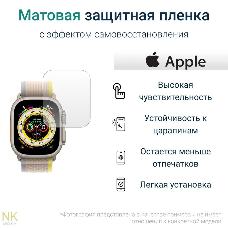 Гидрогелевые полиуретановые защитные пленки для смарт-часов Apple Watch Ultra / Эпл Вотч Ультра с эффектом #1