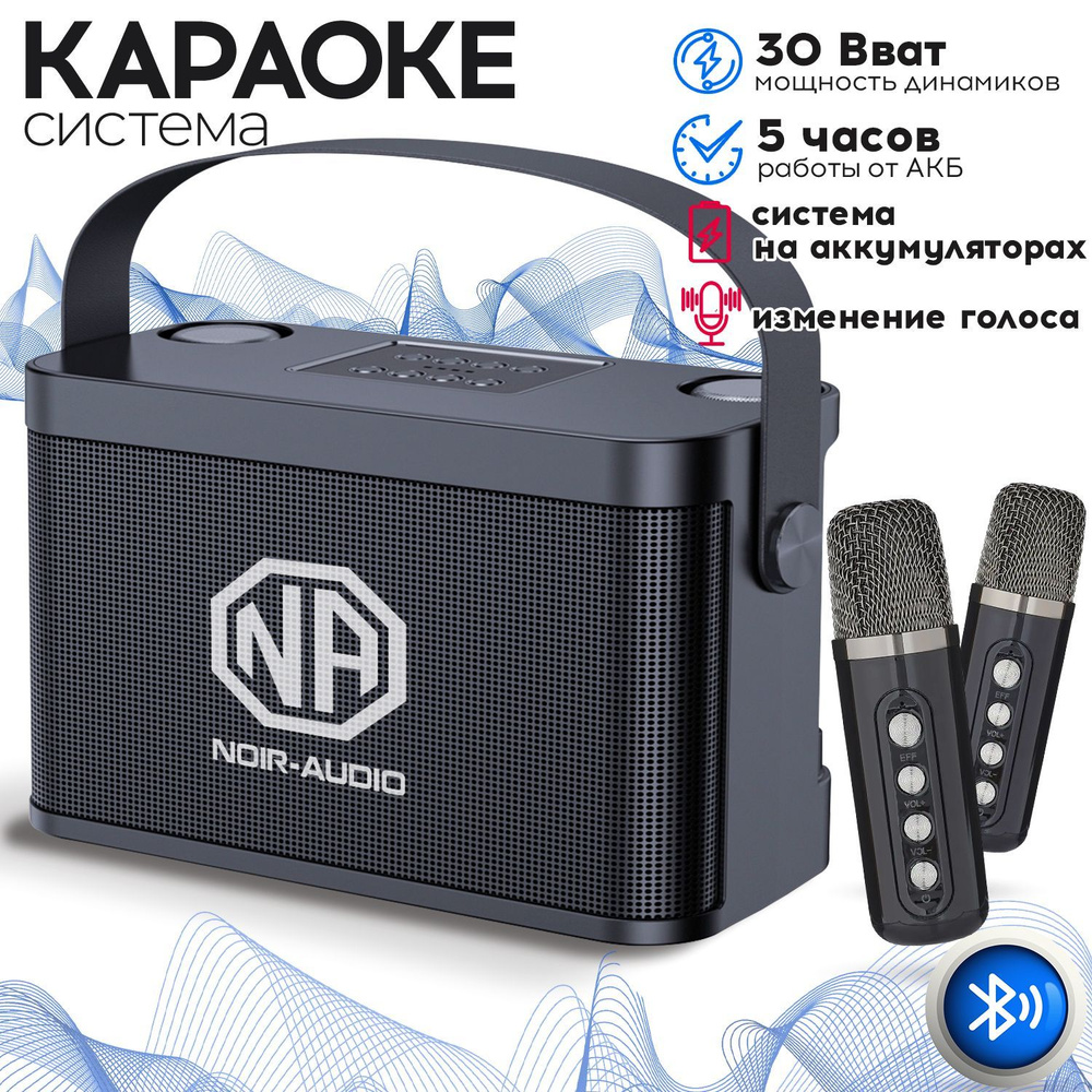 Караоке система NOIR-audio K-5 с двумя беспроводными микрофонами, с функцией Bluetooth и USB разъемом #1