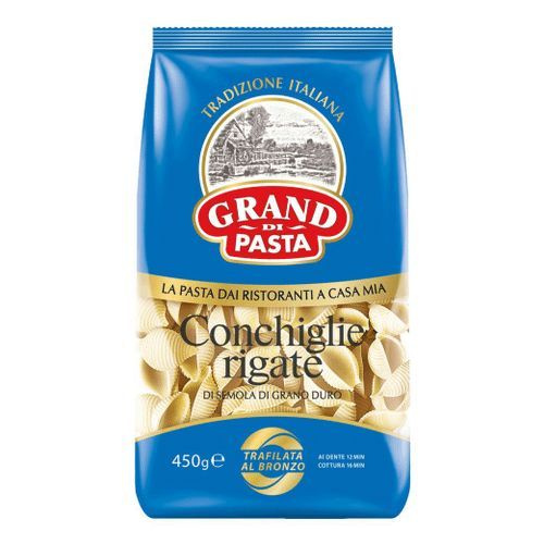 Макароны Grand di Pasta Conchiglie rigate группа А высший сорт, 450г (2 шт)  #1
