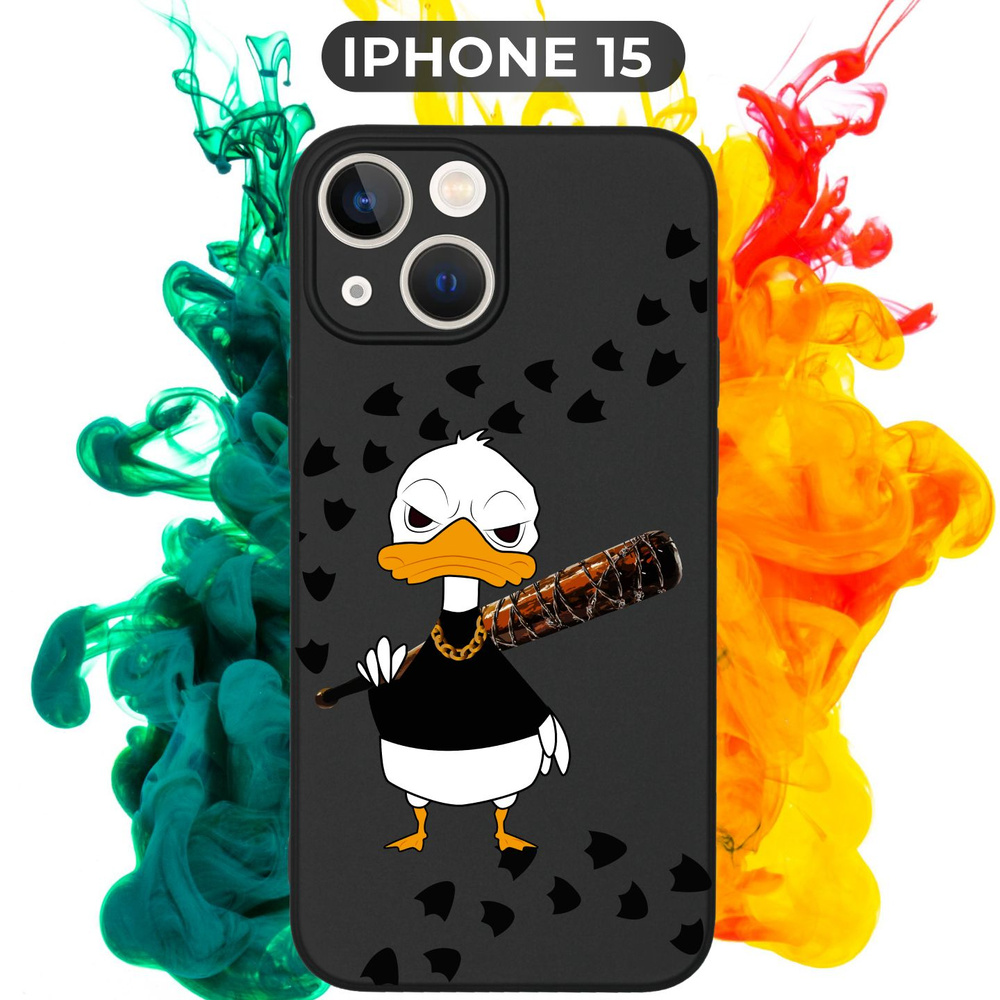 Силиконовый,защитный чехол с рисунком Duck/Утка на Apple IPhone 15 / Айфон  15 - купить с доставкой по выгодным ценам в интернет-магазине OZON  (1259938985)