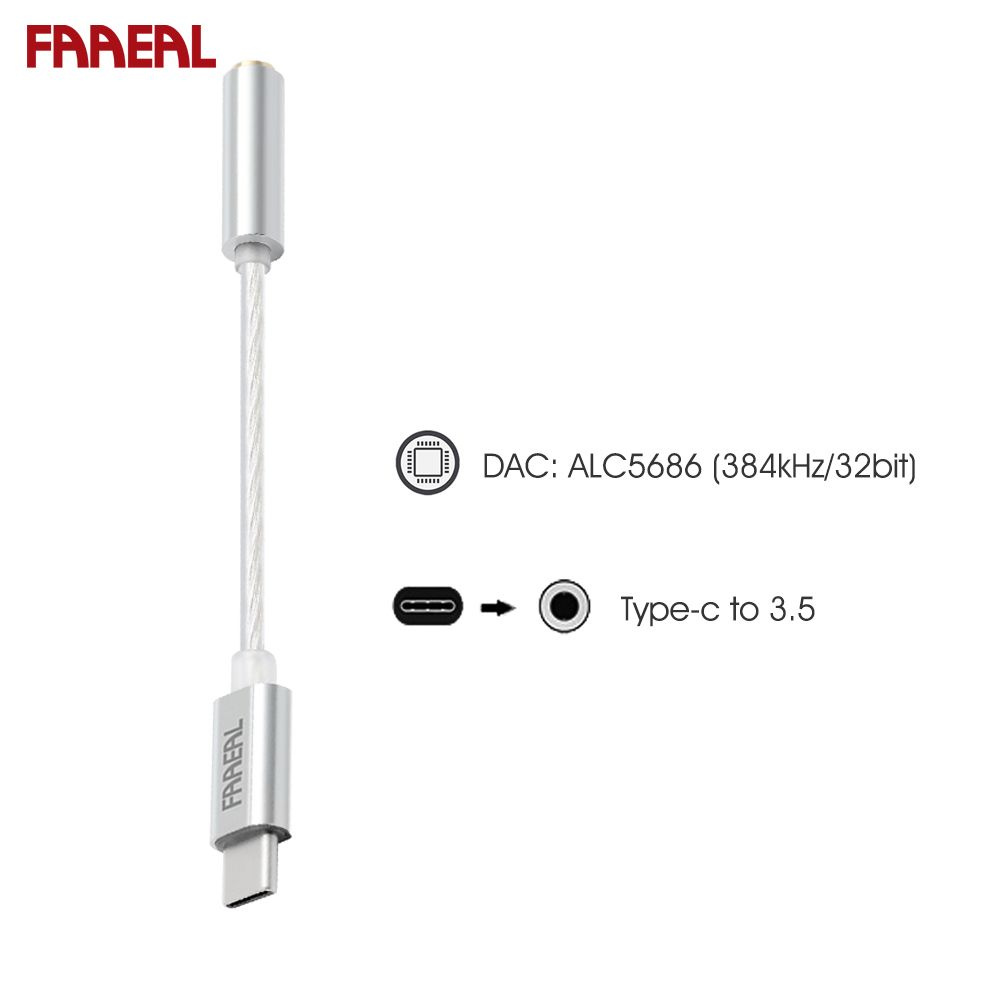 Наушники Внутриканальные FAAEAL Аудиоадаптер Type-C до 3,5 мм Кабель ...
