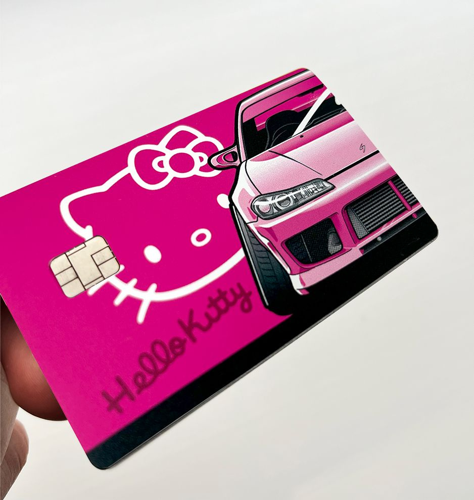 Наклейка на банковскую карту Nissan Silvia S15, Hello Kitty