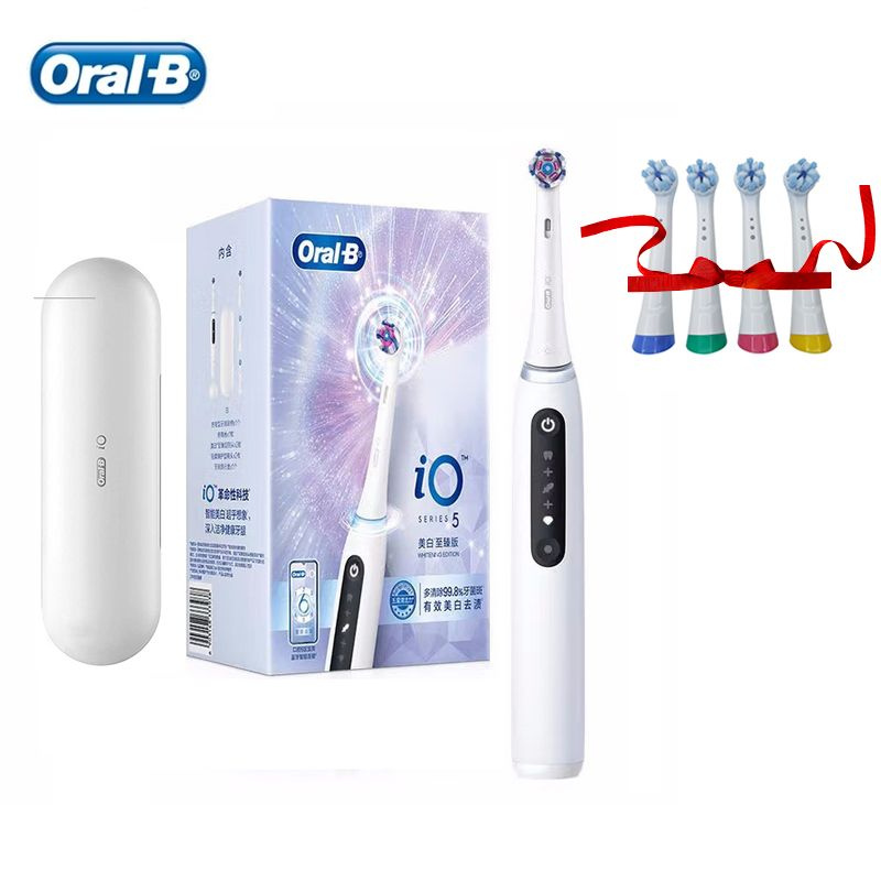 Электрическая зубная щетка Oral B iO5, белый, кремовый #1