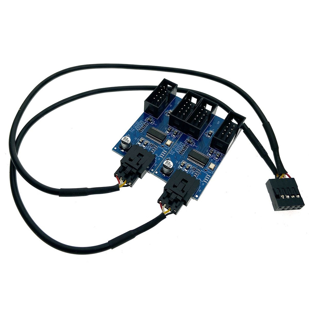 Переходник с материнской платы USB 2.0 10 Pin Female to 4*10 Pin Male ...