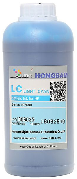 Чернила DCTec пигментные HP Z2100 Light Cyan (светло-голубой) 1000 мл  #1