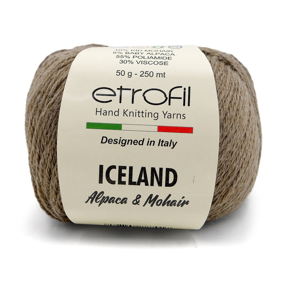 Пряжа Etrofil ICELAND Этрофил Айслэнд Кид мохер Беби Альпака, 06095 светло-коричневый, 50 гр, 250 м, #1