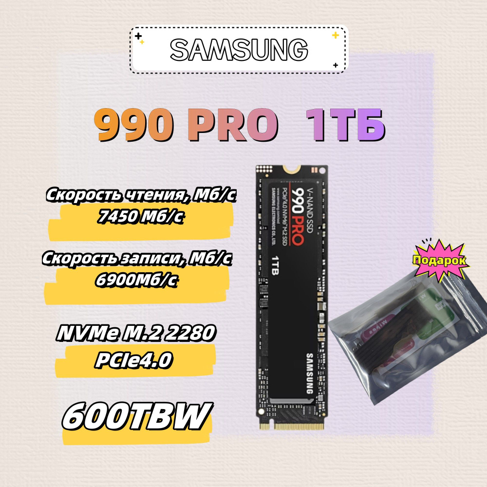 1 ТБ Внутренний SSD-диск Samsung 990 PRO SSD (MZ-V9P1T0BW) - купить по ...