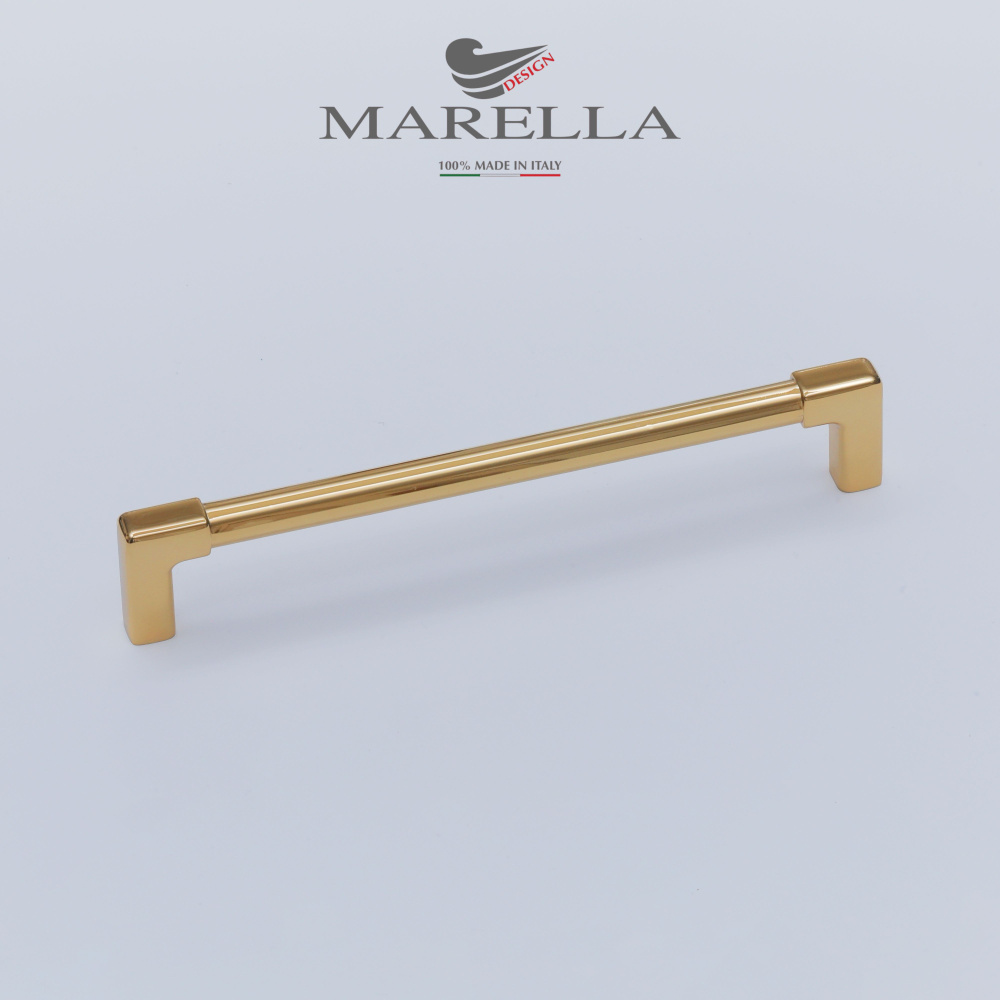 Ручка мебельная Скоба / Рейлинг Marella Vitruvio Италия Цвет - Золото глянец 160 мм  #1