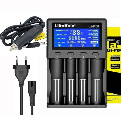 LiitoKala Зарядное устройство для аккумуляторных батареек Lii-PD4, черный матовый, черный  #1