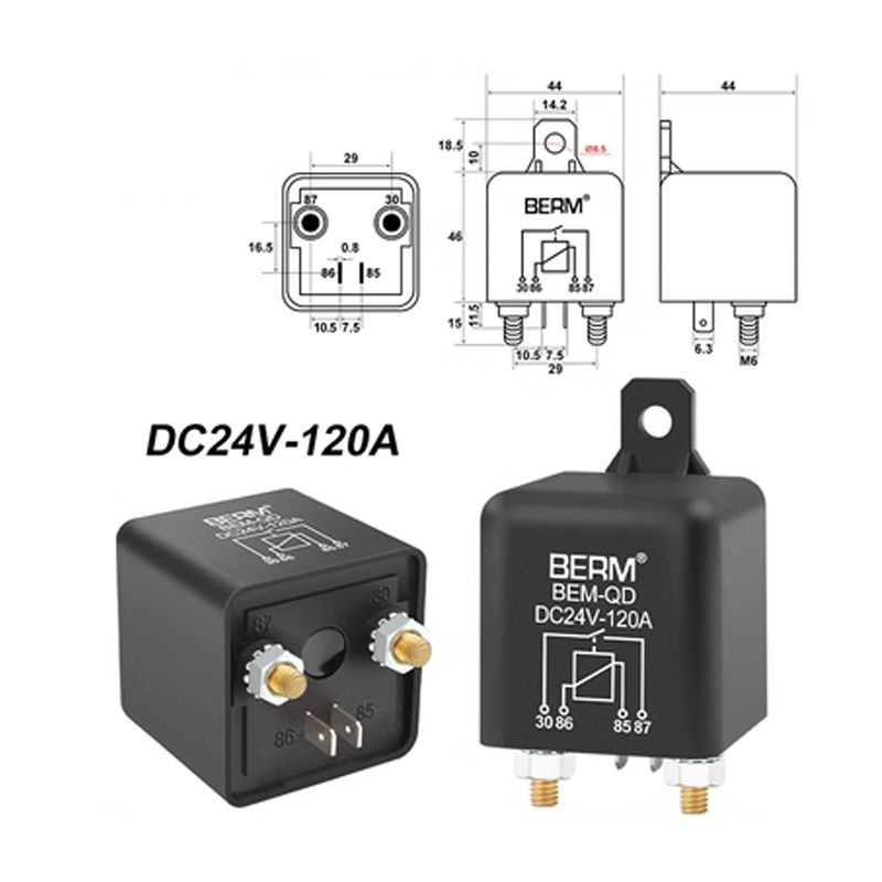 1 шт. 120А 24V Мощное реле 4 контакта, нормально разомкнутое, соленоид ...
