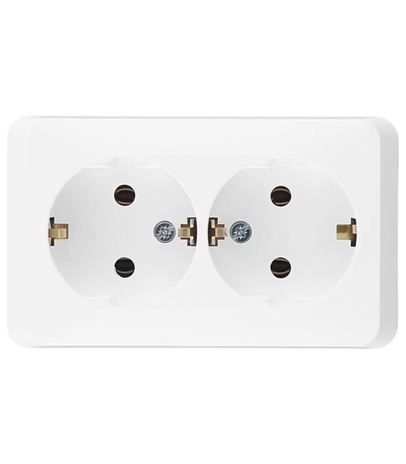 Розетка Systeme Electric Этюд двойная PA16-007B открытая установка ...