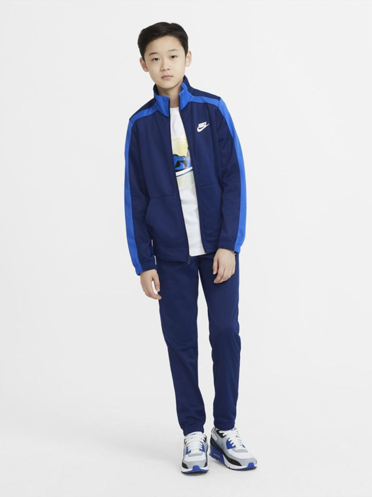 Blue nike sales poly tracksuit