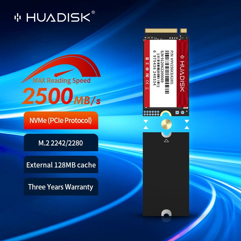 512 ГБ Внутренний SSD-диск HUADISK PCIe 3.0 SSD 2242 add 2280 (HYV512X3 ...