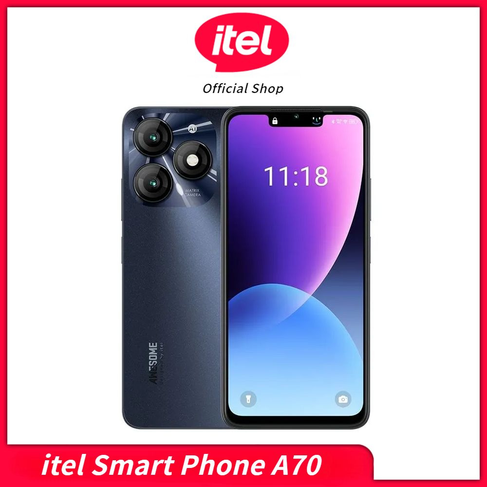 ITEL Смартфон А70 CN 4/256 ГБ, черный