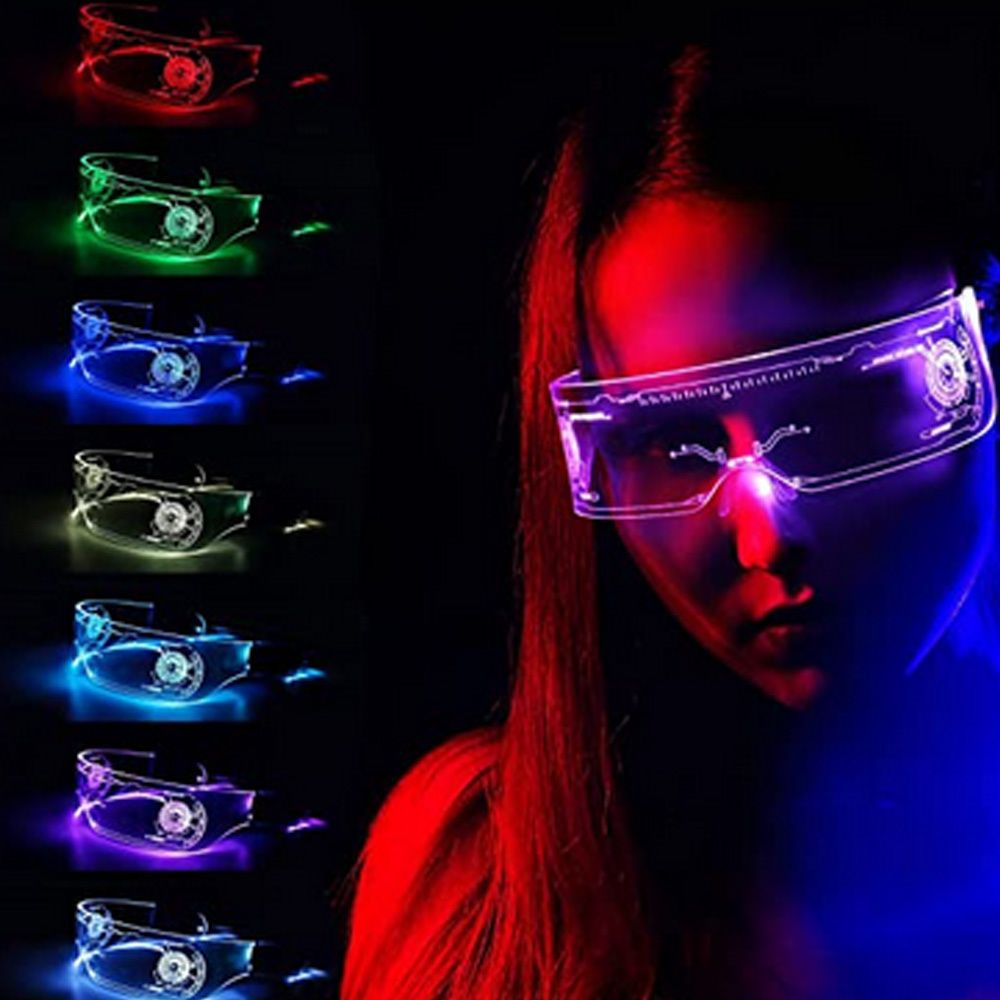 Светящиеся очки светодионые прозрачные в стиле киберпанк / Неоновые ...
