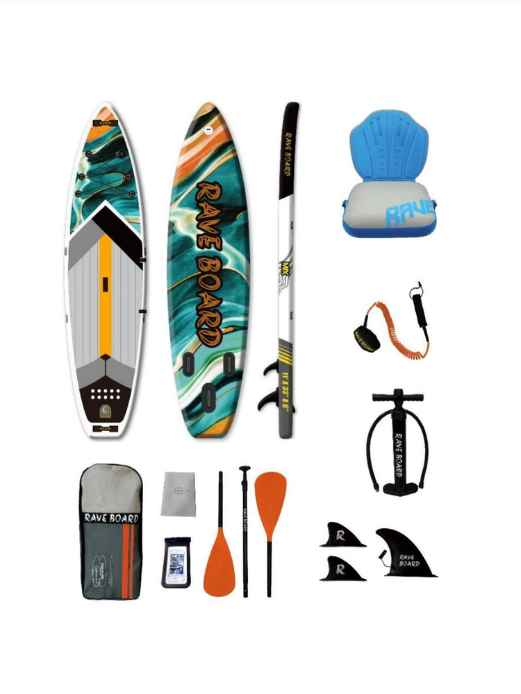 Надувная SUP-доска (сапборд) Rave Board Mix 335x83x15 cm, полный ...