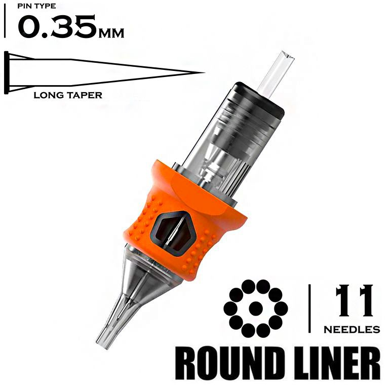 Картриджи для тату и татуажа INKin 11 RLLT/0.35 Round Liner long taper 16 шт/уп.  #1