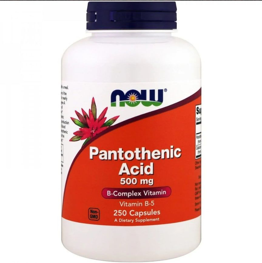 Now Foods Pantothenic Acid, 500 мг, 250 капсул купить с доставкой по
