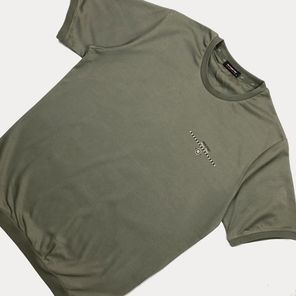 Футболка Masimar, размер 50, цвет хаки, 100% мерсеризированный хлопок ...