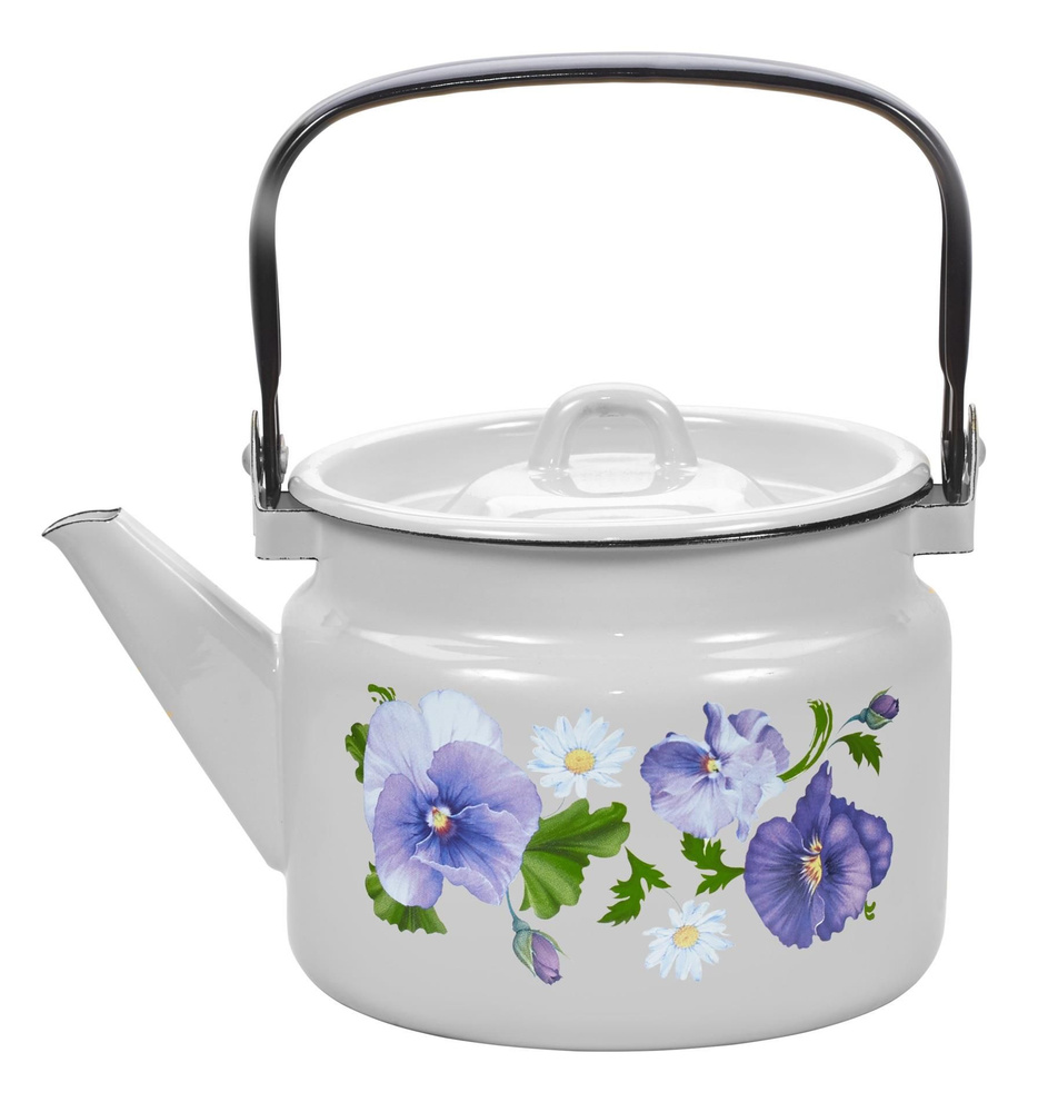 Лысьвенские эмали Чайник "анютины глазки", 2 л - купить с доставкой по ...