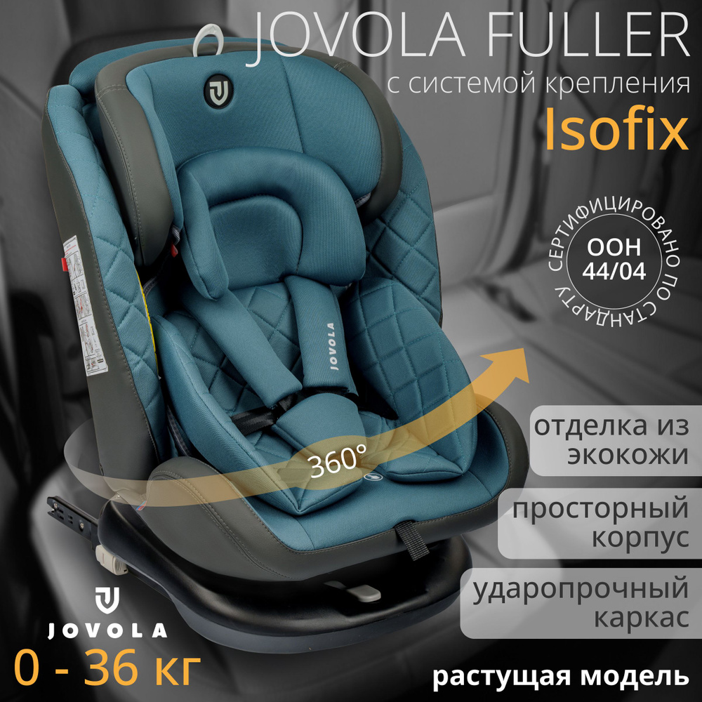 Автокресло детское поворотное растущее Indigo Jovola Fuller Isofix, для  новорожденных и детей до 12 лет, от 0 до 36 кг, синий, темно-серый - купить  с доставкой по выгодным ценам в интернет-магазине OZON (1354007205)