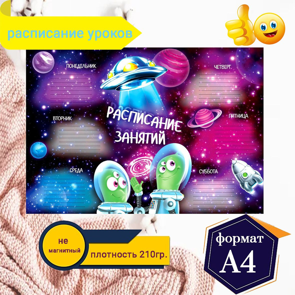 Расписание уроков A4 (21 × 29.7 см), листов: 1 - купить с доставкой по ...