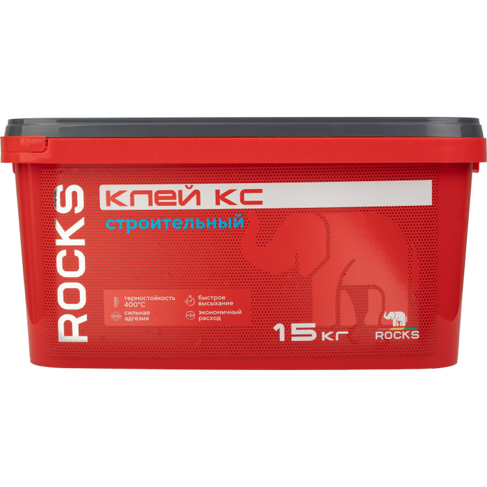 Клей КС строительный ROCKS 15кг / Термостойкость +400С - купить с ...