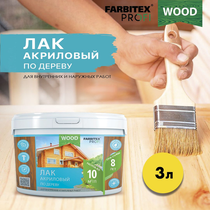 Лак паркетный полиуретанакриловый матовый farbitex профи wood