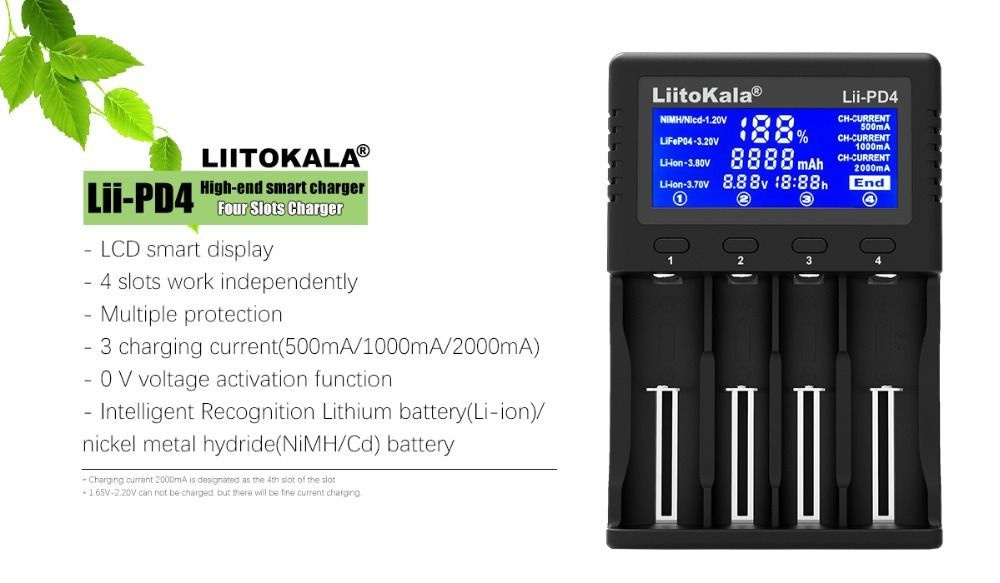 Liitockala Lii - PD4 18650 Зарядное устройство 26650 3,7 В литий - ион ...