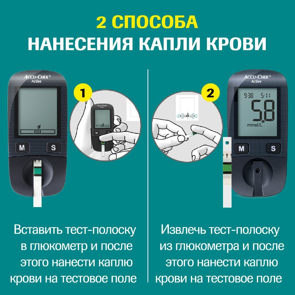 Тест-полоски Акку-Чек Актив (Accu-Chek Active), 50 штук срок годности ...
