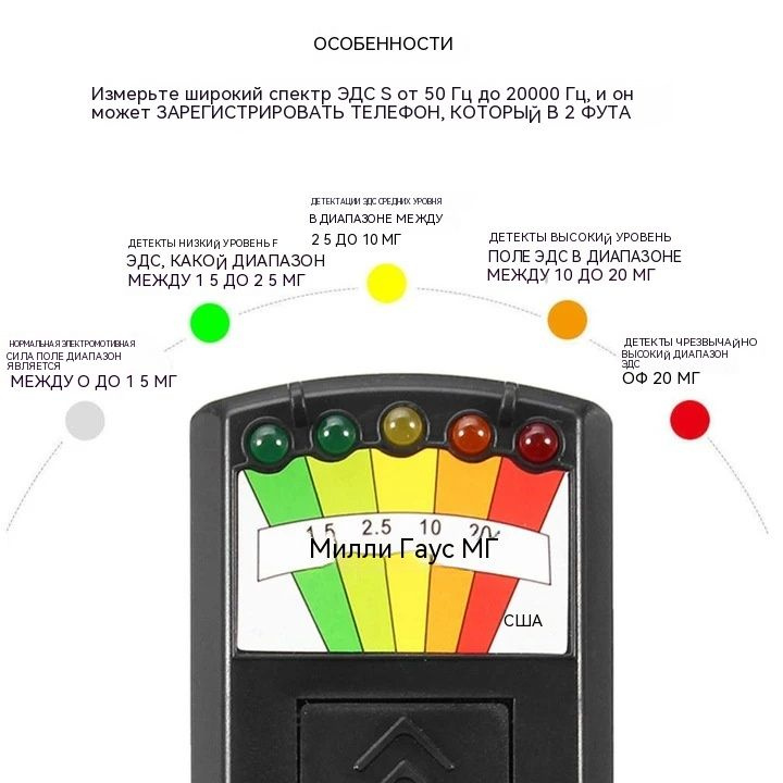 Детектор электромагнитного поля, измеритель Гаусса,Детектор излучения ...