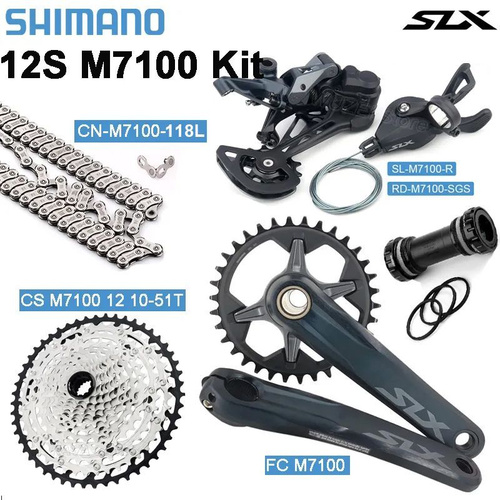 SHIMANO SLX M7100, группа переключения 1x12, SL-R+RD-SGS, кассета