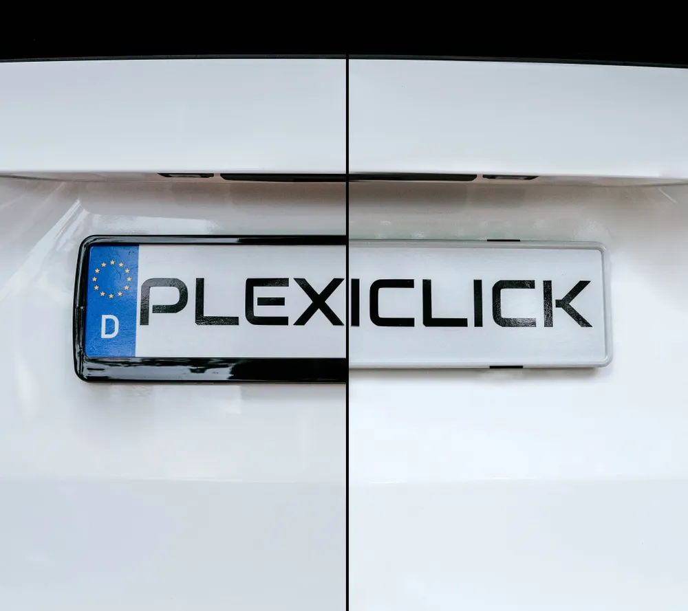 Рамки для номеров автомобиля Plexiclick чёрные / Невидимые номерные рамки / Быстросъёмные крепления номерного знака комплект 4 шт., 4 шт, фото 5