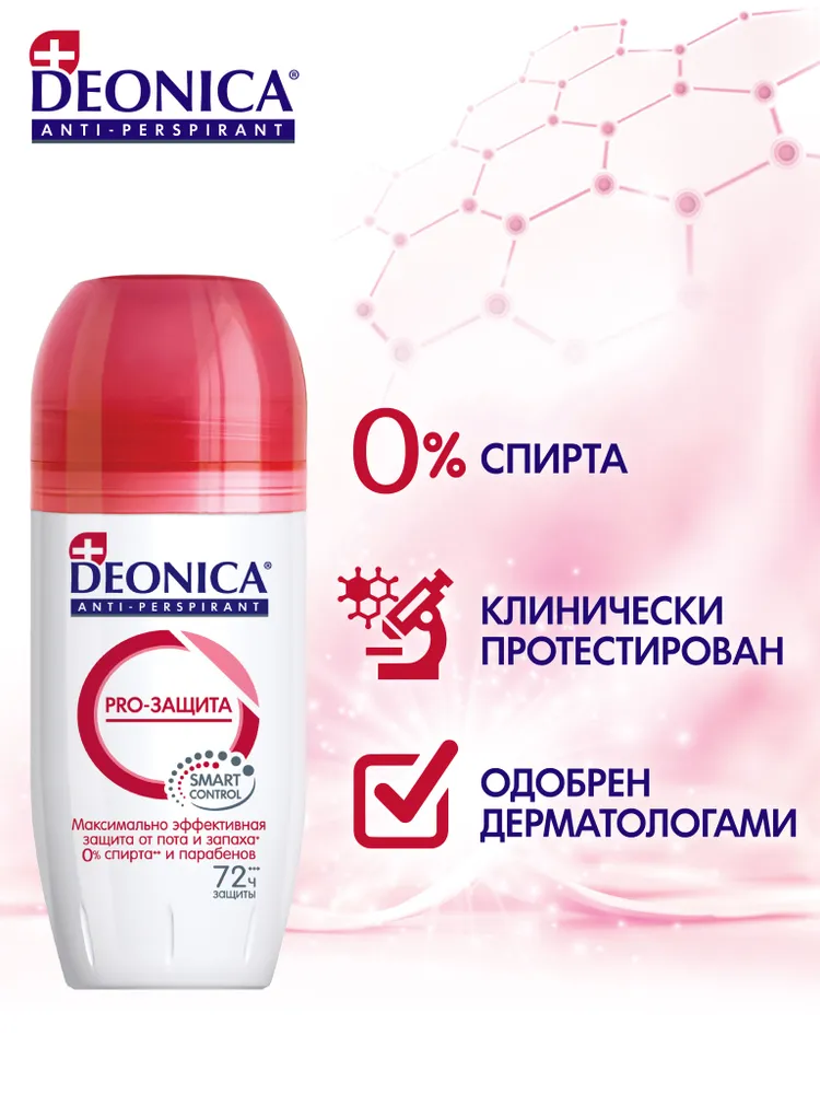 Дезодорант женский Деоника Антиперспирант PRO-Защита, шариковый 50 мл ...