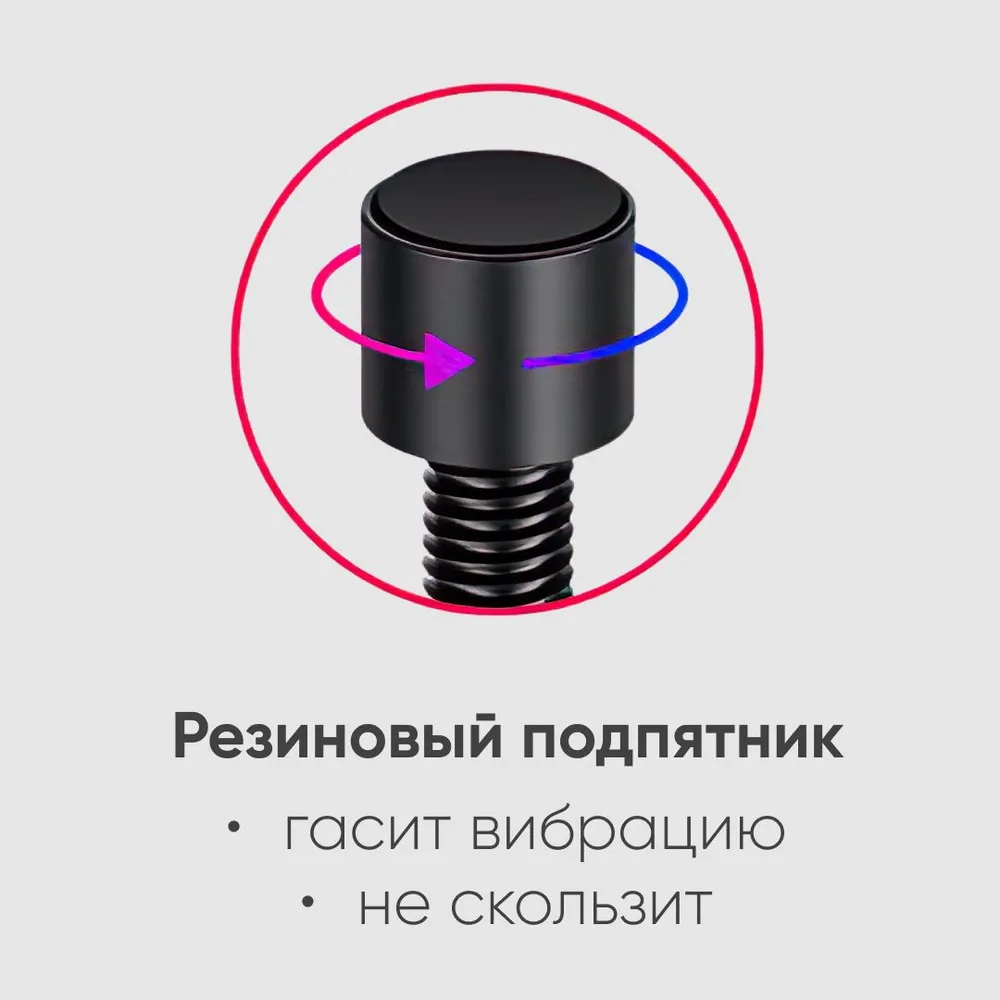 Кронштейн подставка винтовая телескопическая 75-125мм для видеокарты, опора с резиновым подпятником против скольжения и вибрации от вентиляторов, контргайка для фиксации в корпусе компьютера, вариант, фото 4