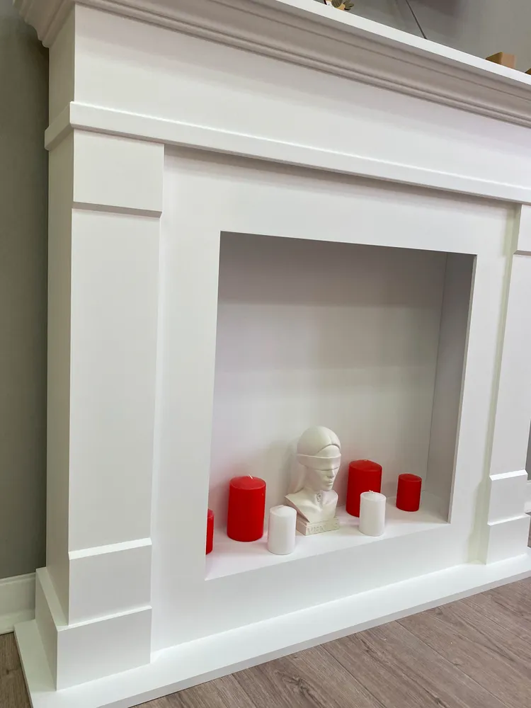 Kamin_decor_msk Декоративный камин Ватикан под электрокамин, белый, белый, фото 5