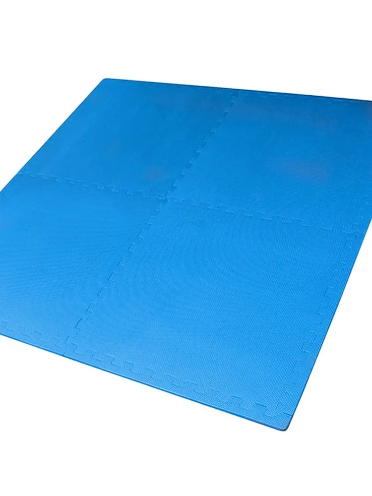 Защитный коврик для тренажера OneFit, 4 части (120х120х1,2см), голубой, покрытие защитное 100-081-blue, будо мат, 120x120x1.2 см, фото 5