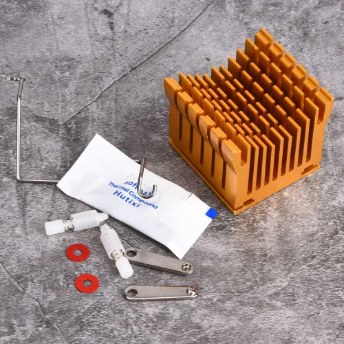 Радиатор алюминиевый 43x40x36мм, высокого качества, позолоченный, для плат питания и электроники