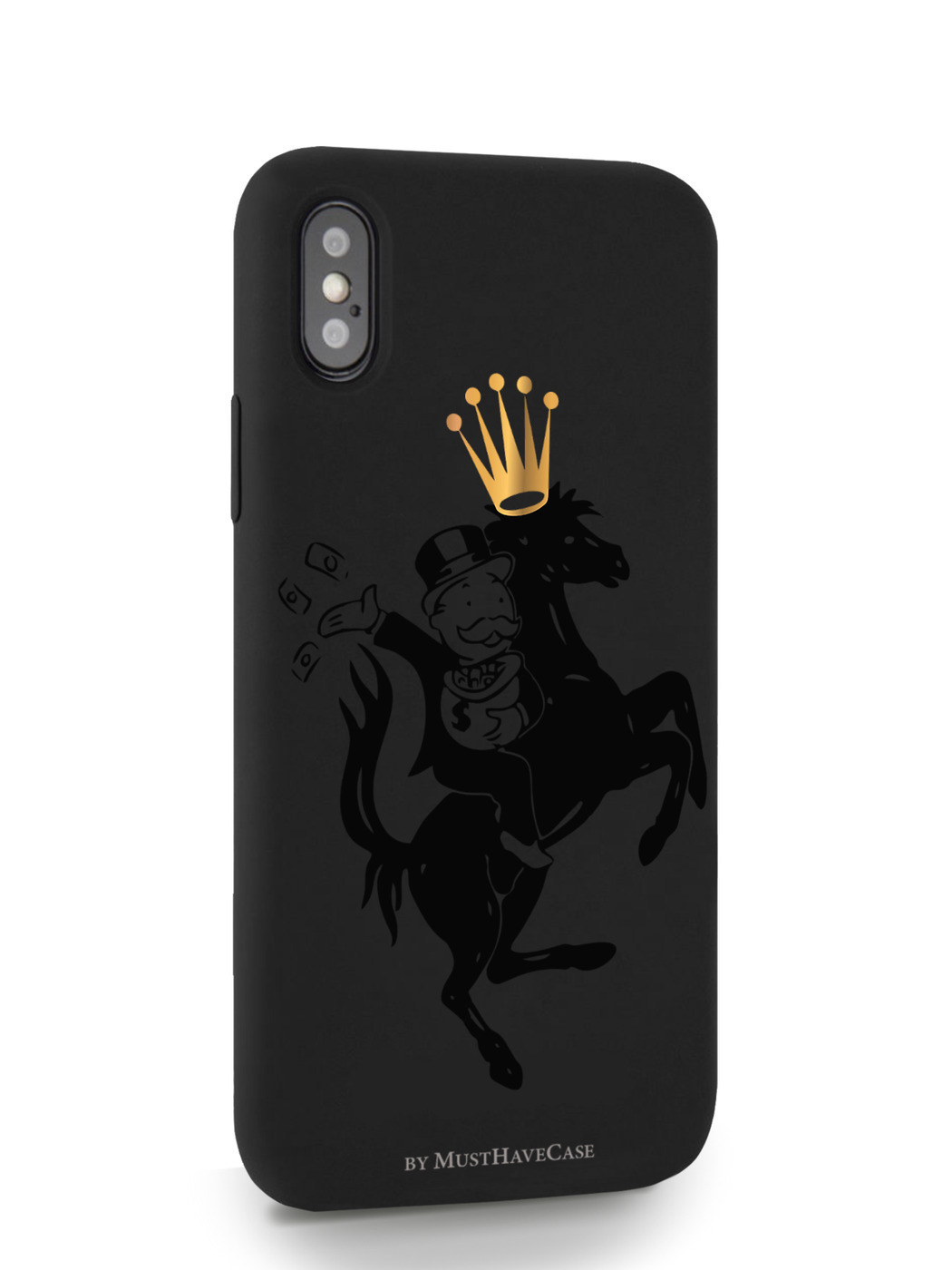 Черный силиконовый чехол для iPhone X/XS Monopoly на коне для Айфон 10/10с