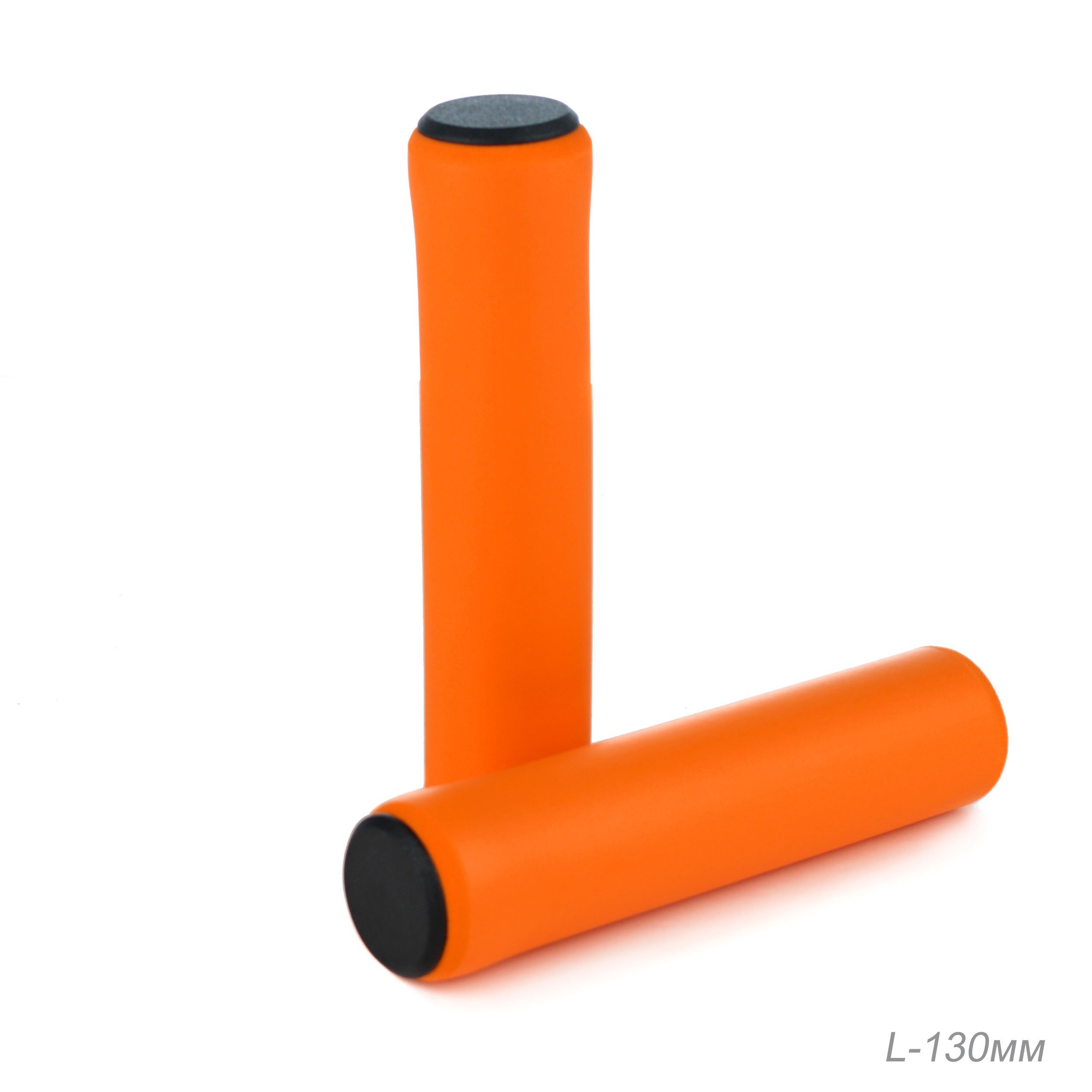 Грипсы для велосипеда COMIRON XJBT 130 мм, силикон, оранжевые, 2 шт.